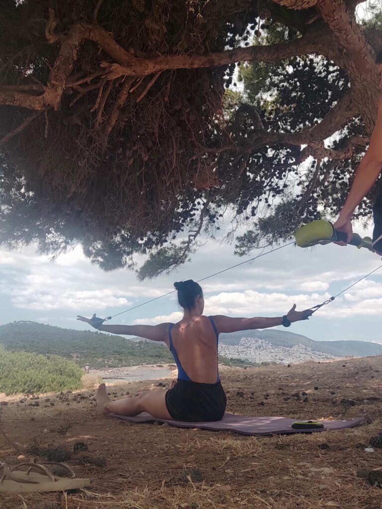 Outdoor Pilates Motr nearby the sea